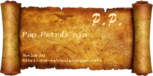 Pap Petrónia névjegykártya